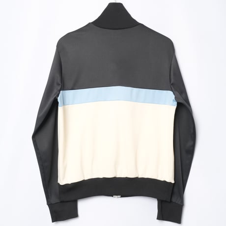 70-80s Vintage adidas Ventex Track Jacket Ivory × Black × Light Blue (Made in France)