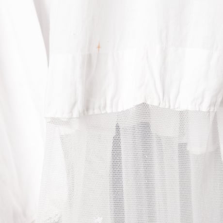 -30s France Antique Linen Long Church Smock