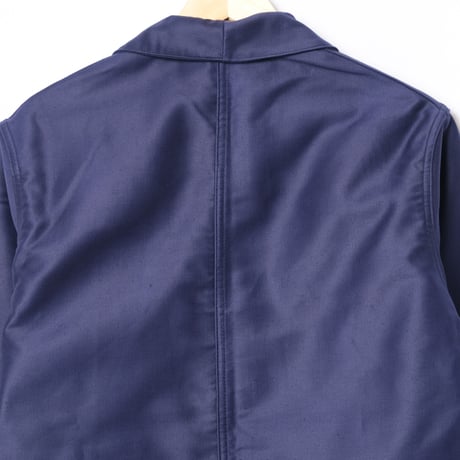 40s France Vintage Le Mont Saint Michel Blue Moleskin Work Jacket Dead Stock Vpocket
