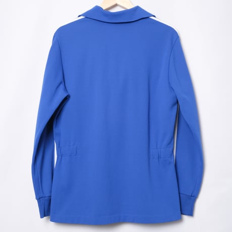 70s Vintage adidas Track Jacket With Hood Blue × White (Made in West Germany)