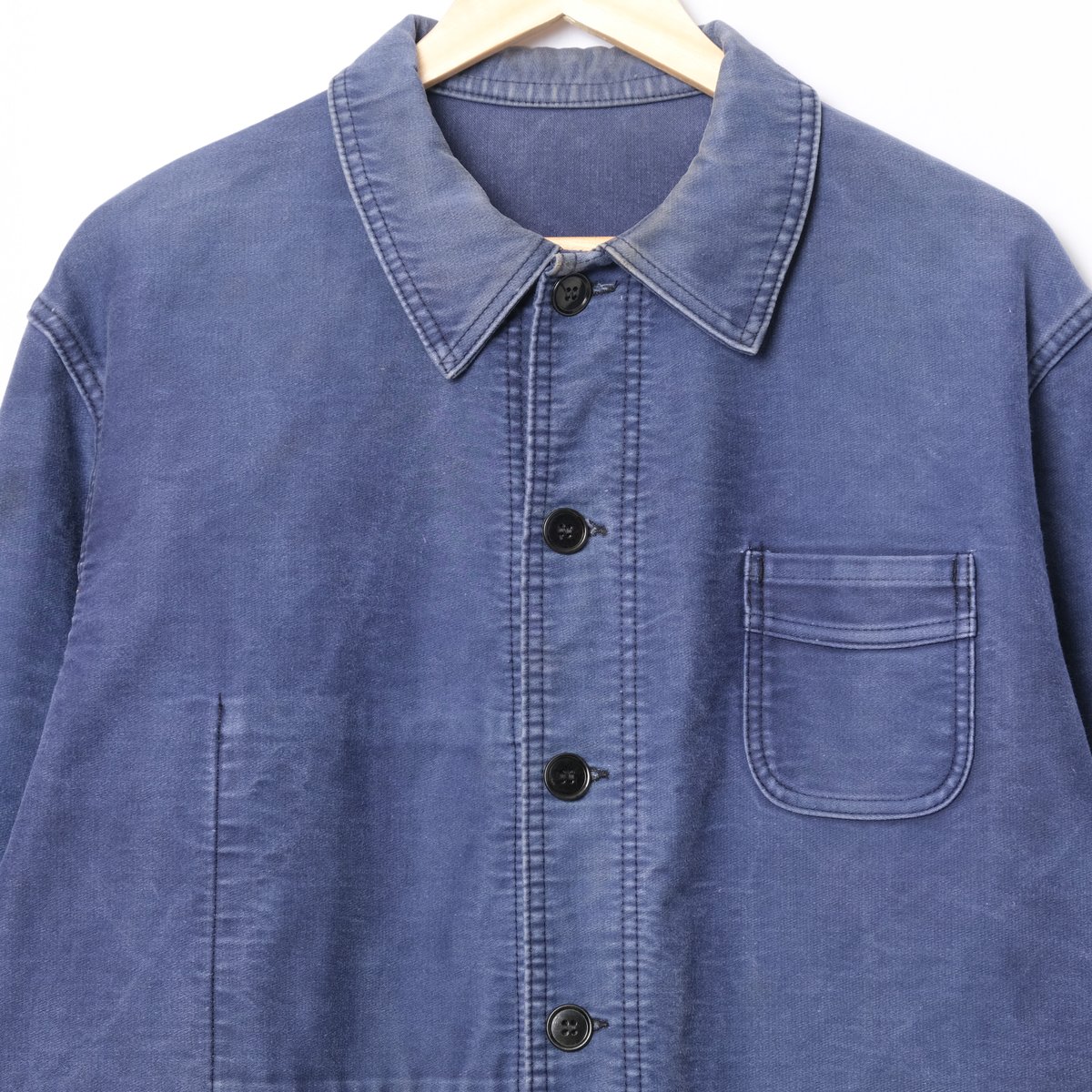 40s モールスキンジャケット French vintage ブルー50s