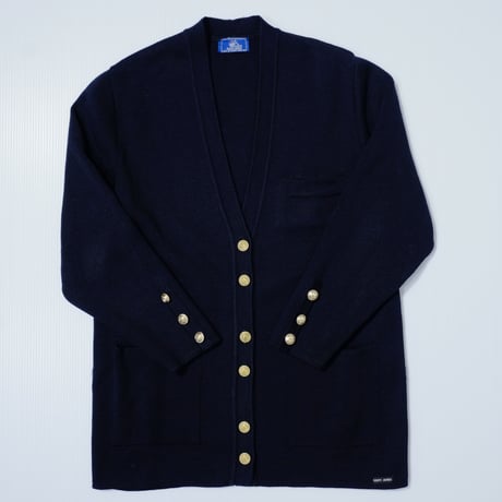 80s90s French Vintage Saint James wool Knit Cardigan  Navy