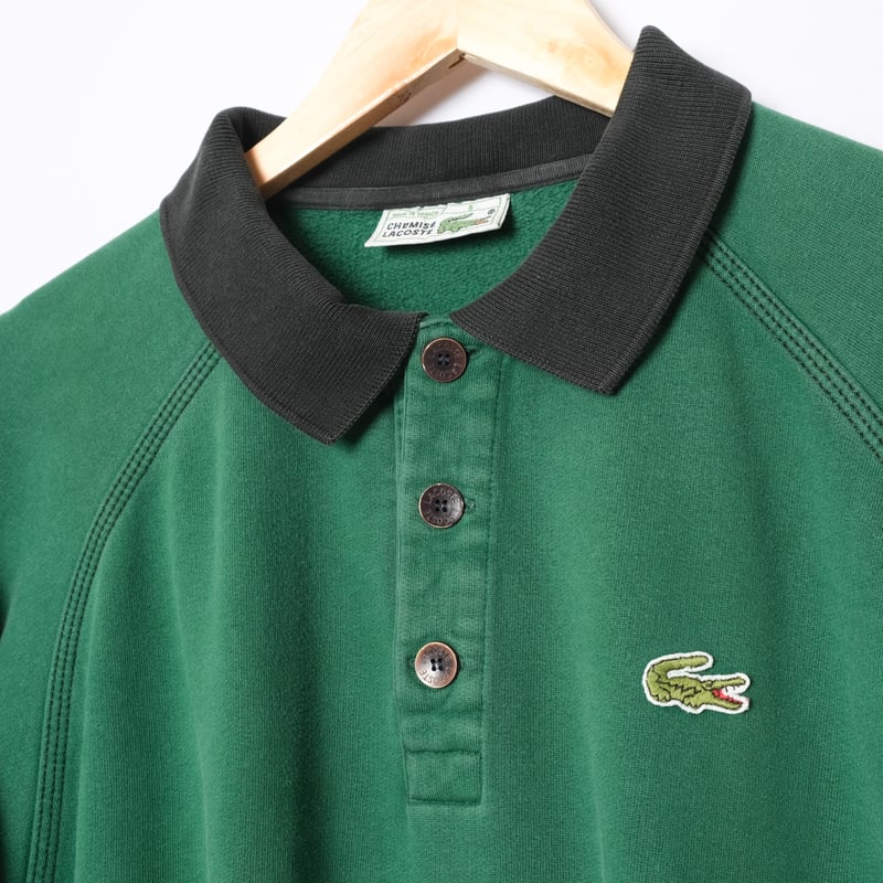 80s ラコステ ニットポロシャツ 80s スペイン製 CHEMISE LACOSTE ラコステ ワンポイント ラムウール