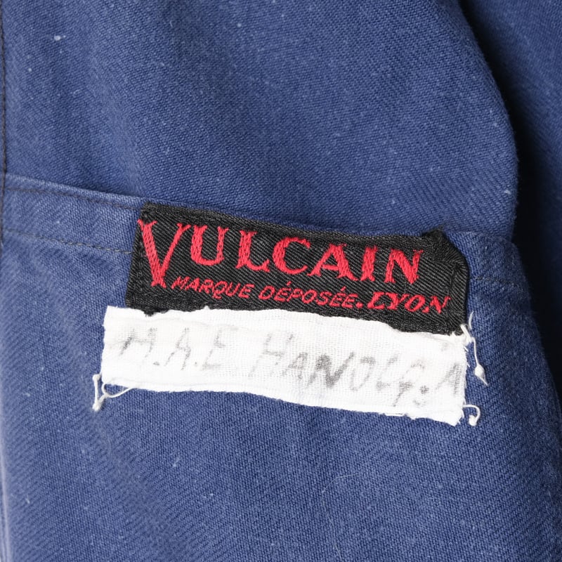 40-50s France Vintage VULCAIN Blue Cotton Twill 40-50s France Vintage VULCAIN Blue Cotton Twill