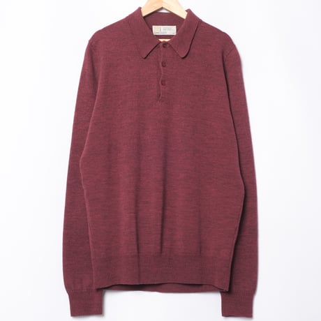 90s JOHN SMEDLEY Merino Wool Knit Polo（Made in England）