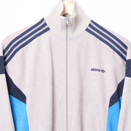 80s Vintage adidas Ventex Track Jacket Model Challenger Gray × Light Blue (Made in France)