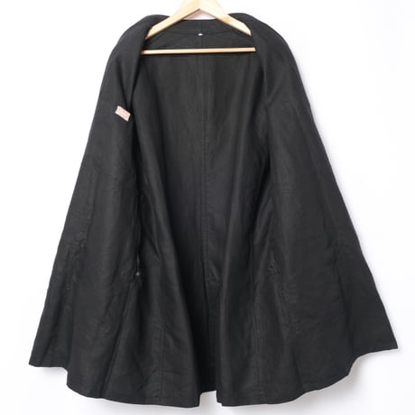 40s France Vintage Indigo Linen Maquignon Coat Dead Stock