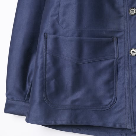40s France Vintage Adolphe Lafont Blue Moleskin Work Jacket Dead Stock
