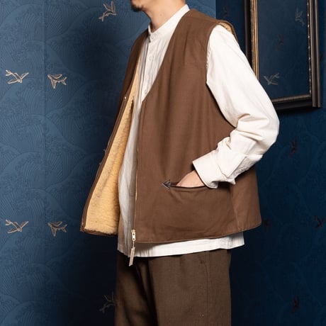 40s-50s France Vintage Mouton Gilet Dead Stock