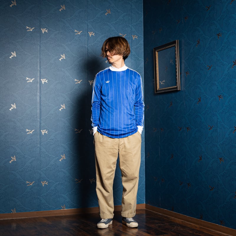 70-80s Vintage adidas Ventex Game Shirt Blue ×