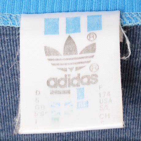 80s Vintage adidas Collarless Track Jacket Navy × Light Blue