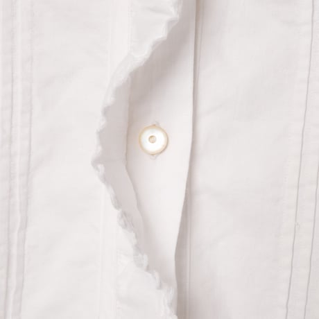 Early 1900s France Antique Frill Cotton Blouse