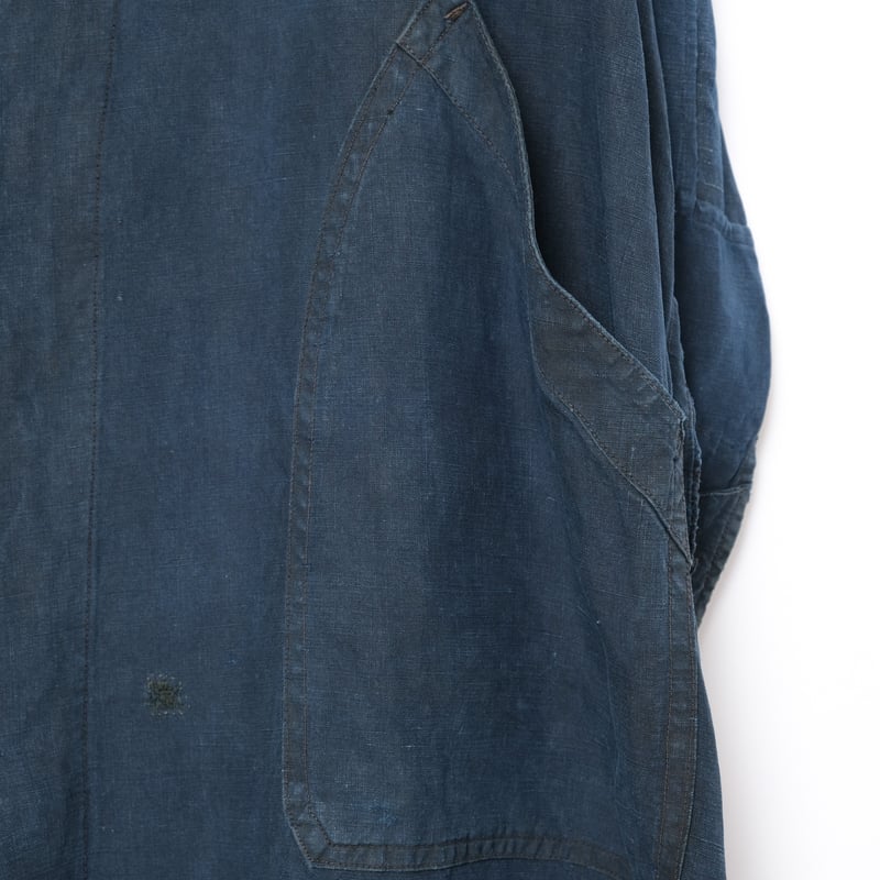 30-40s France Vintage Indigo Linen Maquignon