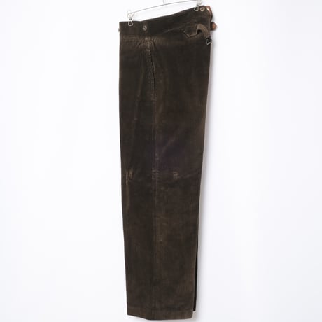 30-40s France Vintage LE MECANO Dark Brown Corduroy Trousers