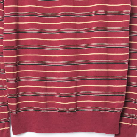 70s JOHN SMEDLEY Merino Wool Knit Polo Shirt Burgundy（Made in England)