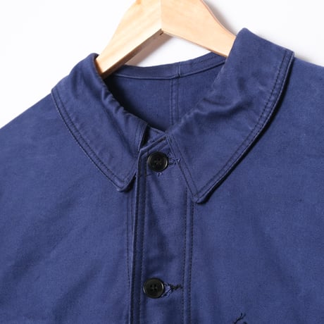 50s France Vintage Dubure & Deverchere Blue Moleskin Work Jacket