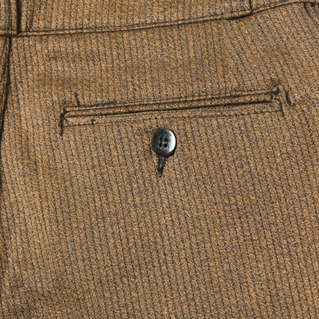 50-60s France Vintage Le Tres souple Brown Cotton Pique Hunting Trousers Dead Stock