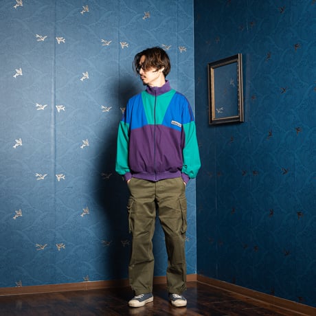 80s Vintage adidas Ventex Track Jacket Purple × Green × Blue (Made in France)