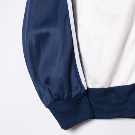 70s Vintage adidas Collarless Track Jacket White × Navy