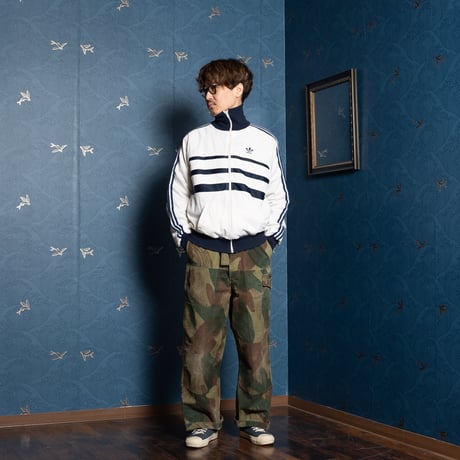 70-80s Vintage adidas Ventex Track Jacket Model  First White×Navy (Made in France)