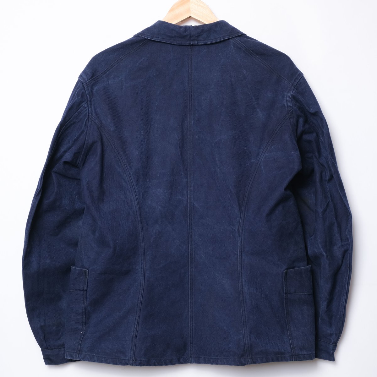 30s-40s France Vintage Blue Cotton Twill Doubl 30s-40s France Vintage Blue Cotton Twill Doubl