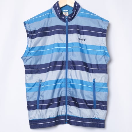 80s Vintage adidas Track Jacket Stripe Navy × Light Blue (Made in West Germany)