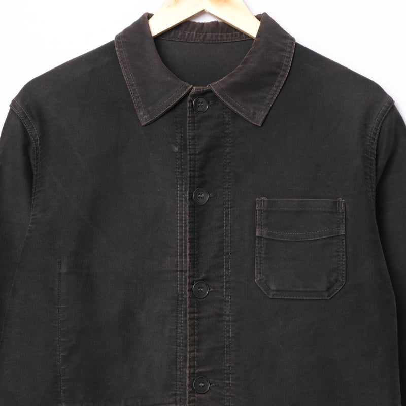 50s 60s Le Mont St Michel モールスキンジャケット 48 50-60s Le Mont St Michel Black Moleskin Jacket