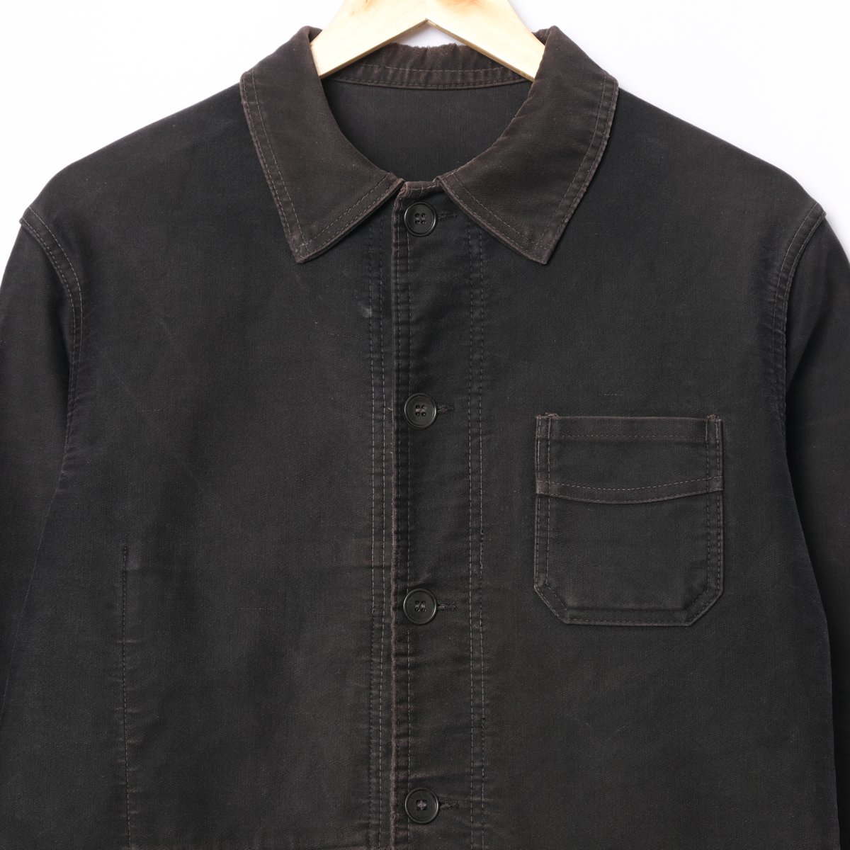 o*o様 希少　50's モンサンミッシェル　モールスキン　フランス　ブラック 40~50s LE MONT ST MICHEL ブラックモールスキンジャケット