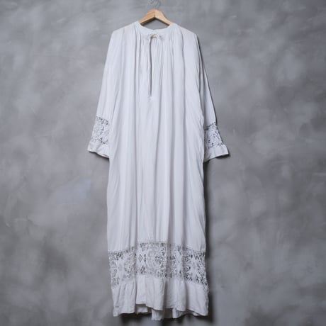 ~1930s  French Antique Linen Church Smock ⑤