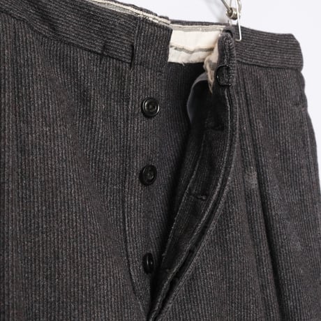 40-50s France Vintage Wool Piqué Trousers