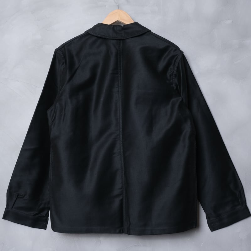 40-50s BEAU-FORT Black Moleskin Jacket Dead Sto