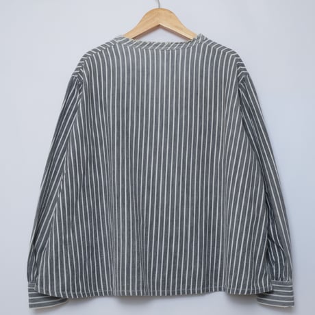 ‐1920s French Antique Stripe Cotton farmers Blouse