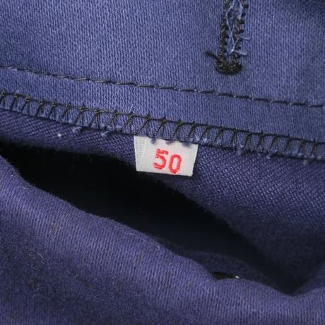 50s-60s France Vintage Adolphe Lafont  Blue Moleskin Overalls Size 50M Dead Stock