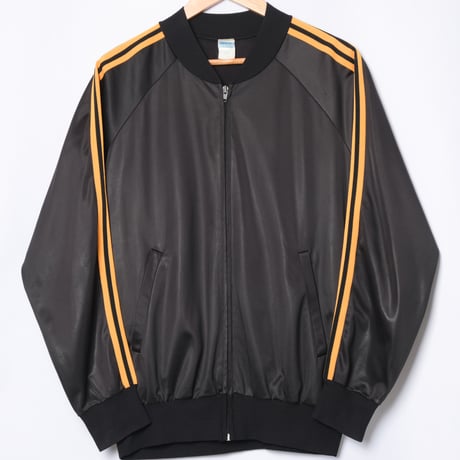 70-80s Vintage adidas Collarless Track Jacket Black × Mustard (Made in Austria)