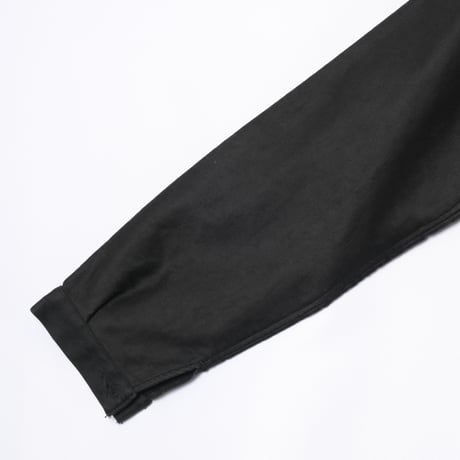 40s France Vintage Le Mont Saint Michel Black Moleskin Work Jacket