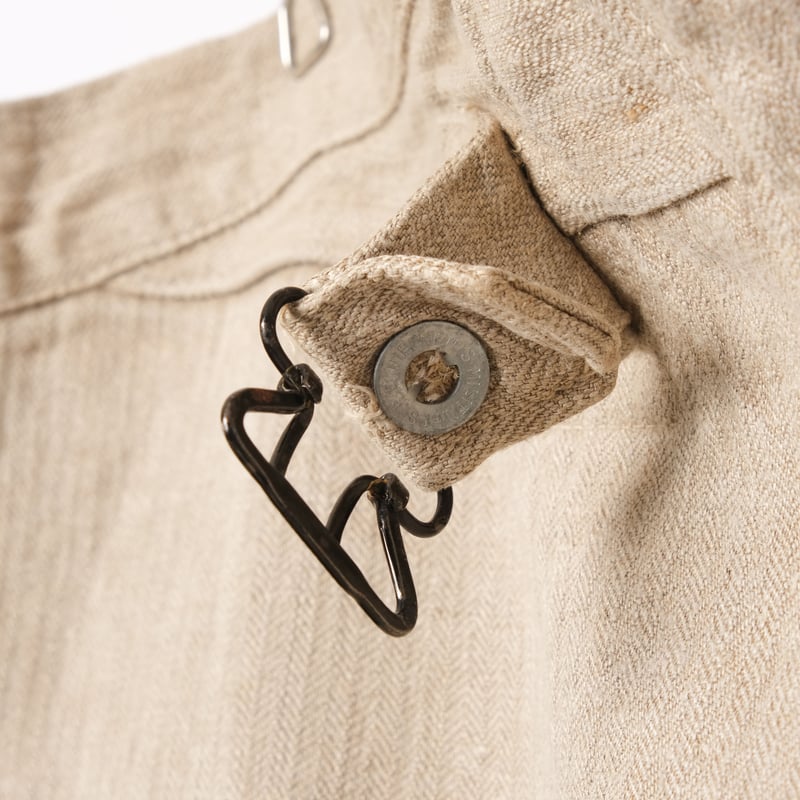 30s French Army Ecru Linen HBT Bourgeron Trouse
