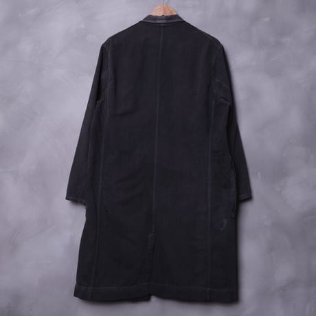 40-50s France Vintage VETRA Black Linen (Metis) Maquignon Coat