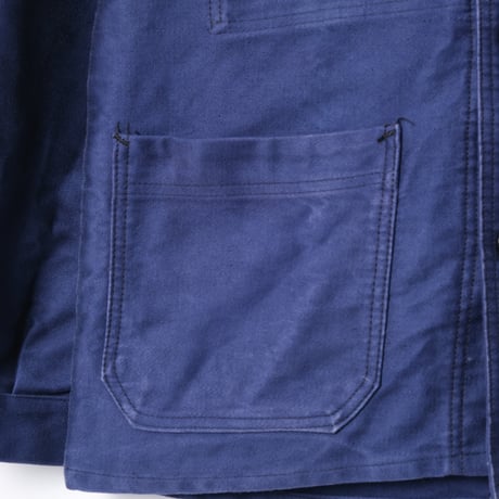 50s France Vintage Dubure & Deverchere Blue Moleskin Work Jacket