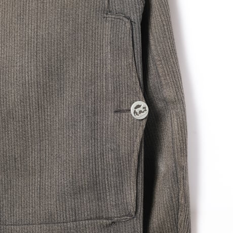 40s France Vintage Manu France Gray Cotton Pique Hunting Jacket