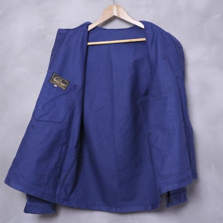 40-50s BEAU-FORT Blue Moleskin Jacket ②
