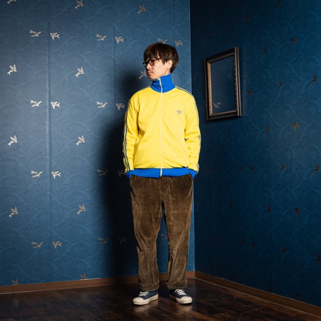 70s Vintage adidas Ventex Track Suits Yellow × Blue (Made in France) 174