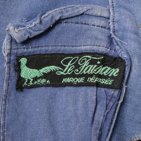 40s France Vintage Le Faisan Blue Mokeskin Cyclist Jacket