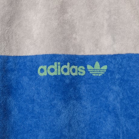 80s Vintage adidas Ventex Velours Track Jacket Blue × Light Green × Gray (Made in France)
