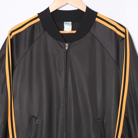 70-80s Vintage adidas Collarless Track Jacket Black × Mustard (Made in Austria)