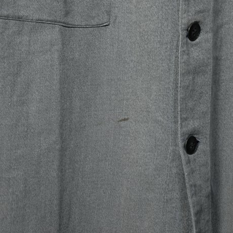 40-50s France Vintage DELUZET MICHEL Black Chambray Atelier Coat
