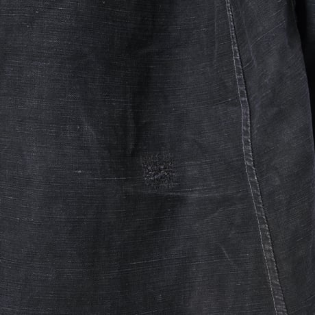 30-40s France Vintage SALACHE Black Linen  Maquignon Coat Size 60L