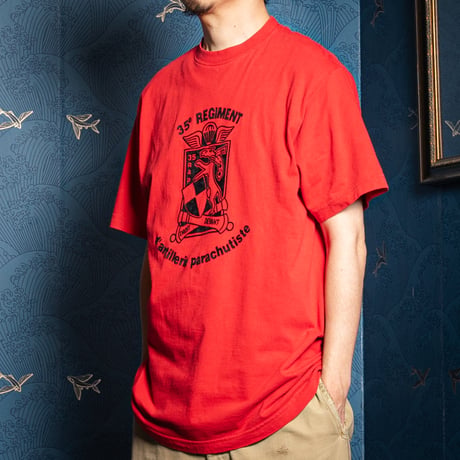 French Army 35e Régiment d'Artillerie Parachutiste Cotton T-Shirt Red