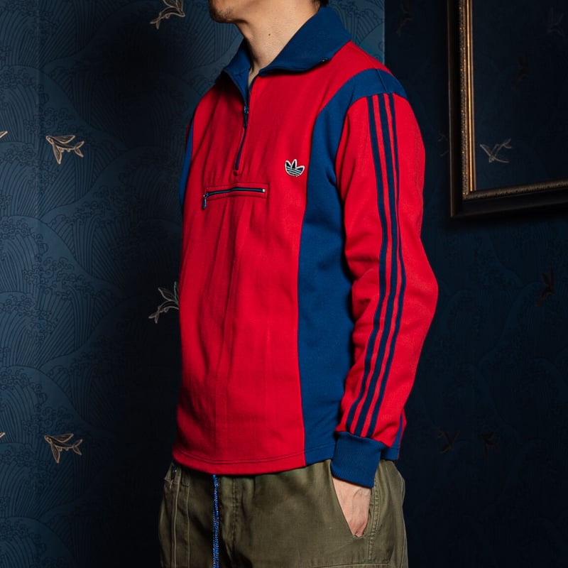 L ガイコツ風 80s adidas Jersey Pullover アノラック L ガイコツ風 80s adidas Jersey Pullover アノラック Vintage