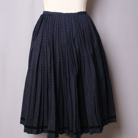 -1940s Hungarian Vintage indigo Cotton Skirt 1
