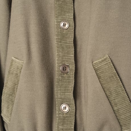 70-80s Vintage adidas Button Knit Jacket Khaki (Made in West Germany)